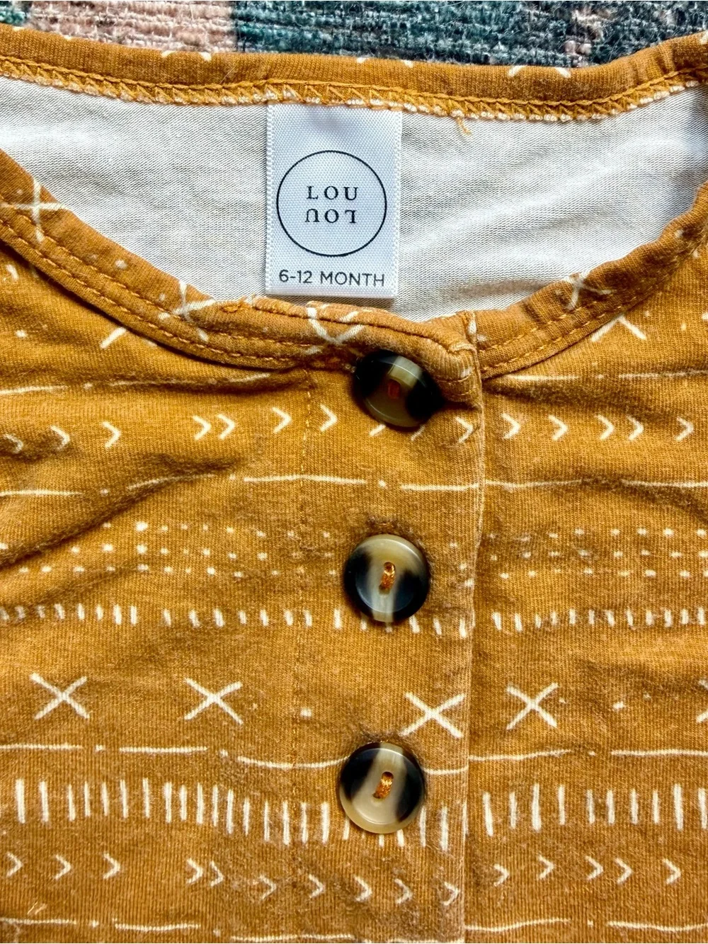 Lou Lou & Company Baby Henley Top & Pants Set in Mustard - 6-12 Months